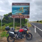 Our Suzuki V-Strom 1000 at the turnoff to the Twelve Apostles on the Great Ocean Road - thanks to Ephraim for the photo!