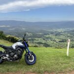 Our Yamaha MT-09 at Rosins Lookout on Beechmont Road.