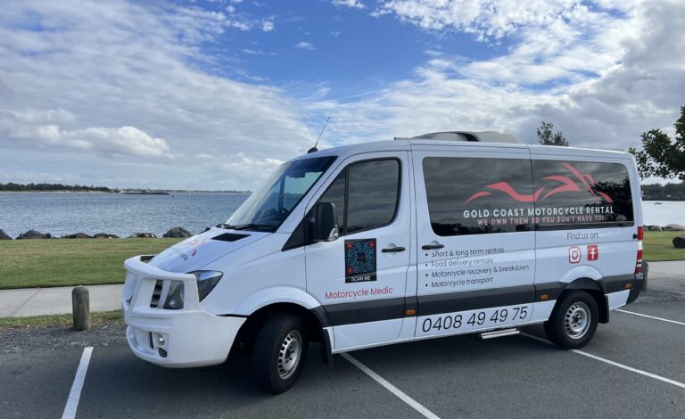 Gold Coast Motorcycle Rentals Transport Vehicle at The Spit on the Gold Coast, Queensland, Australia